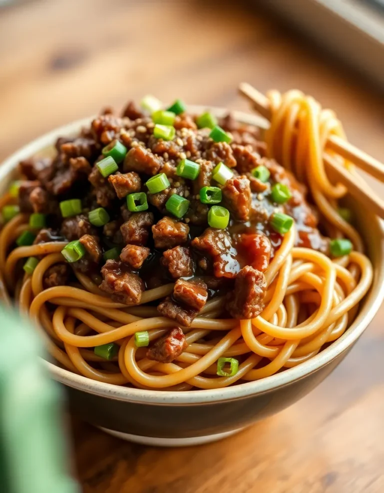 Mongolian Ground Beef Noodles