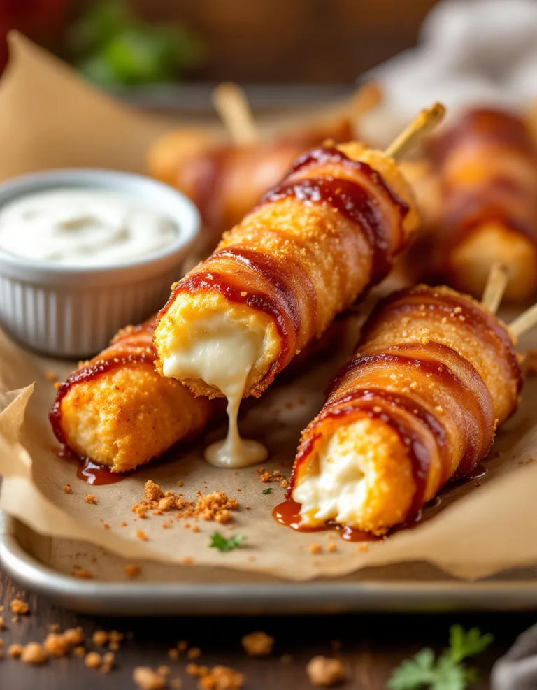 Ultimate Nashville Hot Bacon-Wrapped Mozzarella Sticks 🌶️🥓🧀