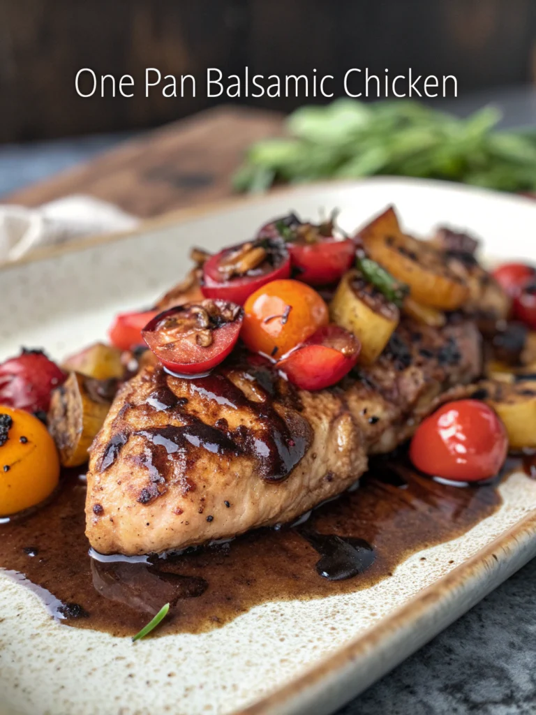 One Pan Balsamic Chicken | Recipe | Sheet pan dinners recipes, Healthy recipes, Chicken dishes recip