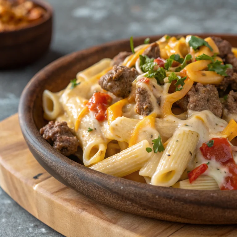 One-Pot Beef and Cheddar Ranch Pasta