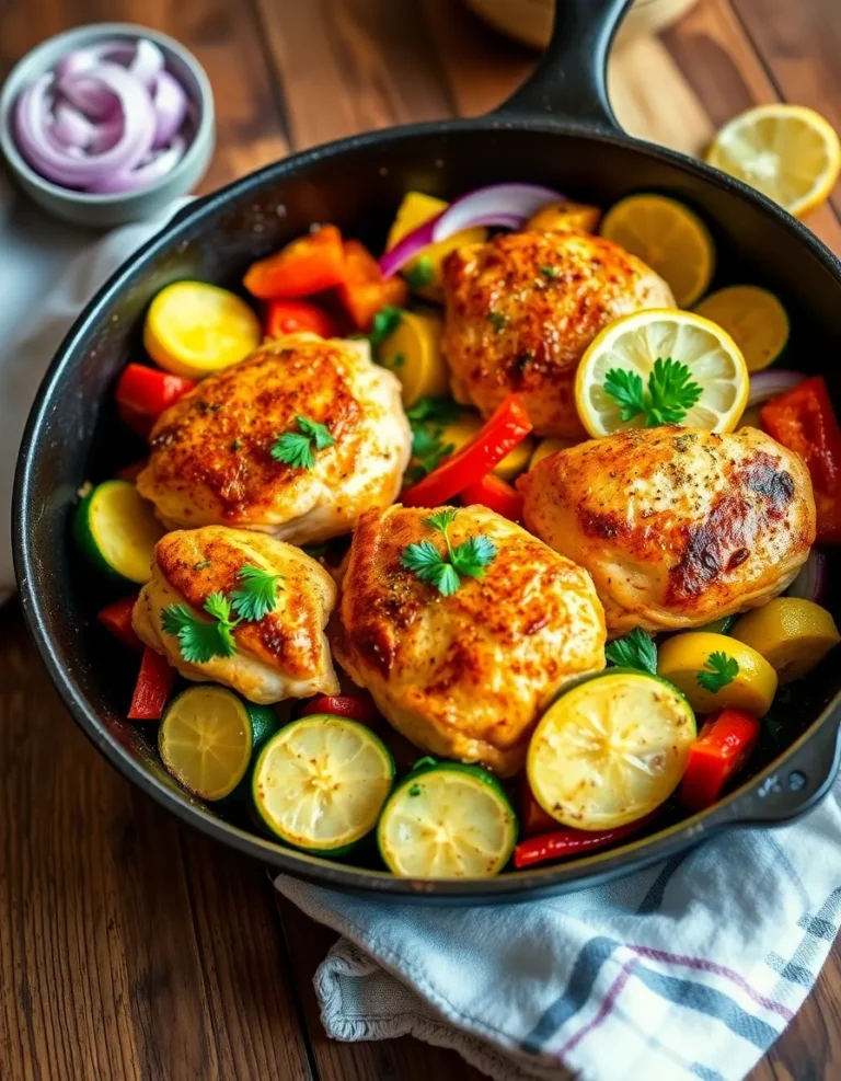 One Pot Chicken and Vegetables Skillet (Healthy & Low Carb)