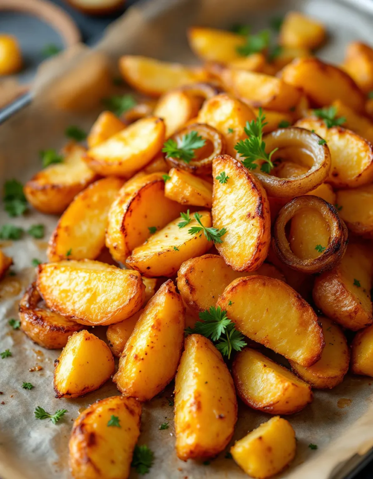 Crispy Oven Fried Potatoes & Onions – Easy Recipe