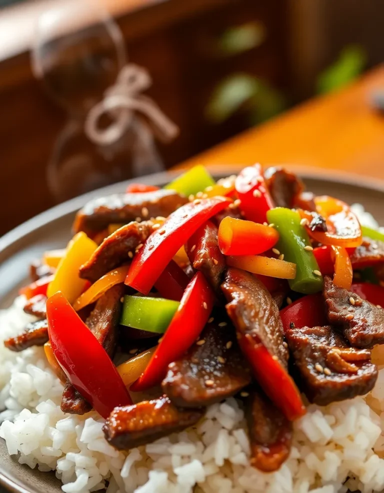 Pepper Steak with Bell Peppers and Onion –