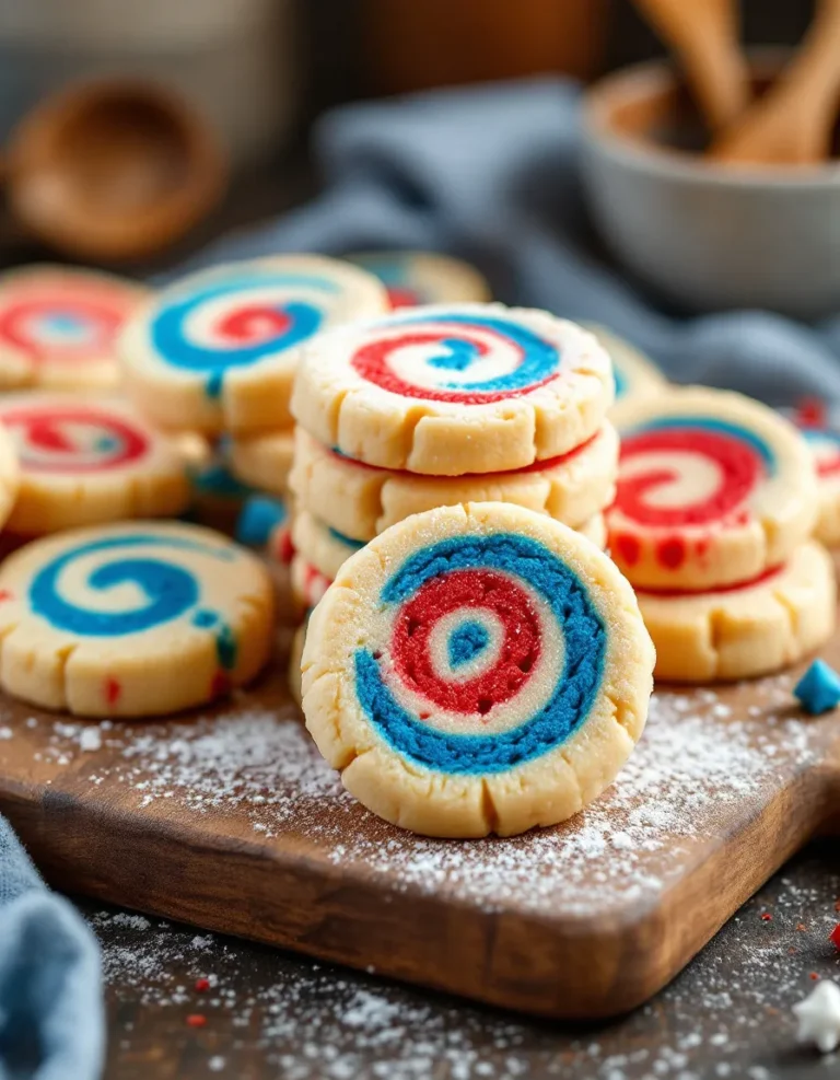 Easy Red, White and Blue Pinwheel Icebox Cookies