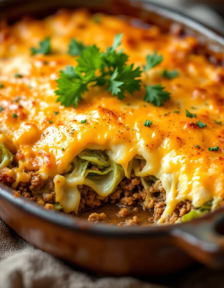 Easy Savory Cabbage Beef Bake Recipe