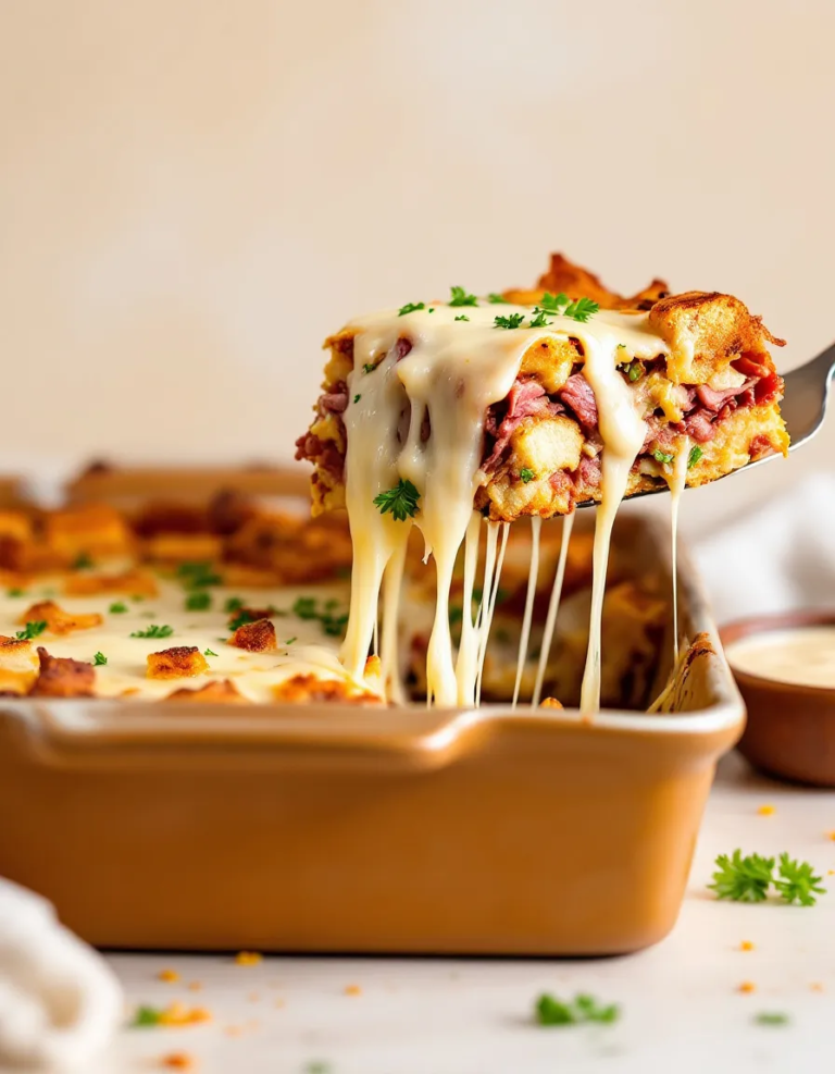 Best Reuben Bake with Corned Beef & Swiss Cheese