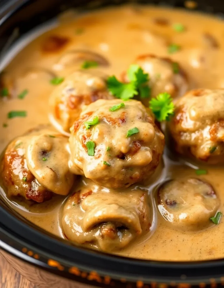 Slow Cooker Salisbury Steak Meatballs (Frozen Meatballs)