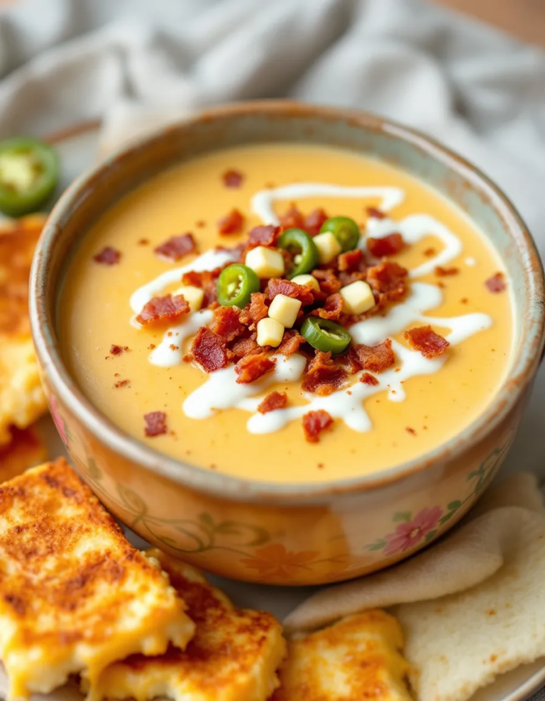 Best Spicy Jalapeño Popper Soup with Grilled Cheese Dippers
