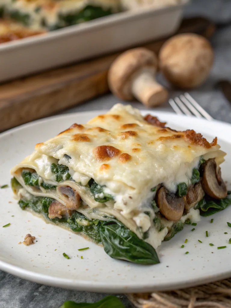 Best Spinach and Mushroom White Lasagna Recipe