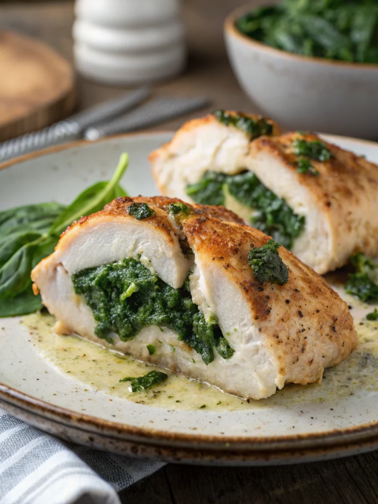Spinach Stuffed Chicken Breasts – a healthy low carb dinner option!