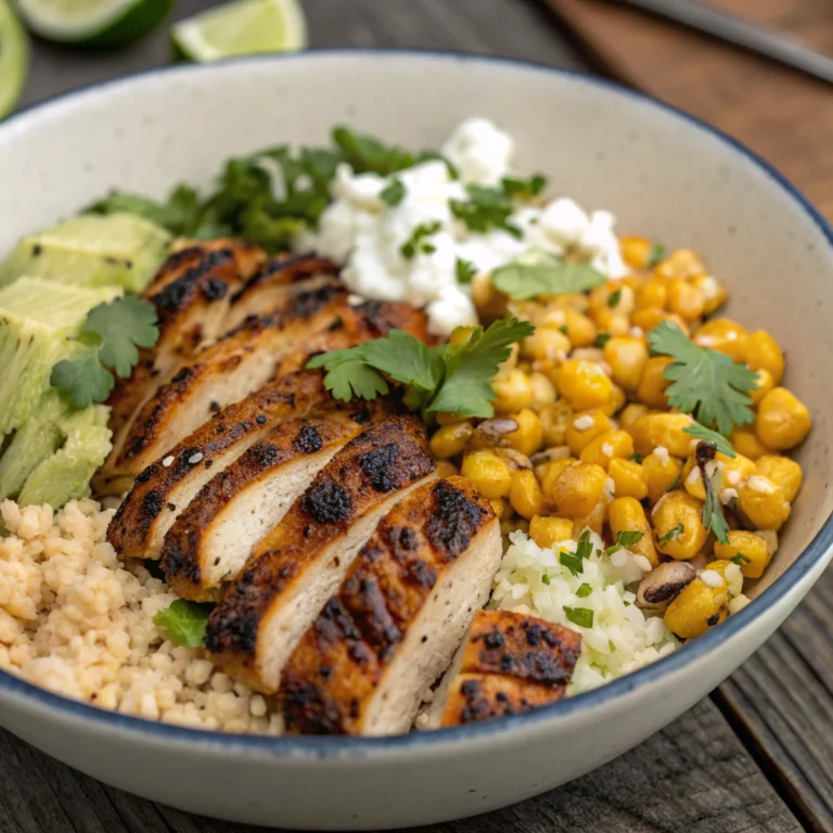 Street Corn Chicken Rice Bowl—Flavor-Packed Chicken Dinner Ideas Perfect for Family Meals!