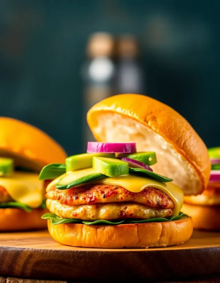 White Cheddar and Spinach Chicken Burgers