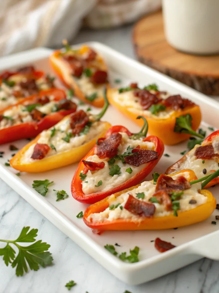 Easy Cheesy Bacon Stuffed Mini Peppers Recipe