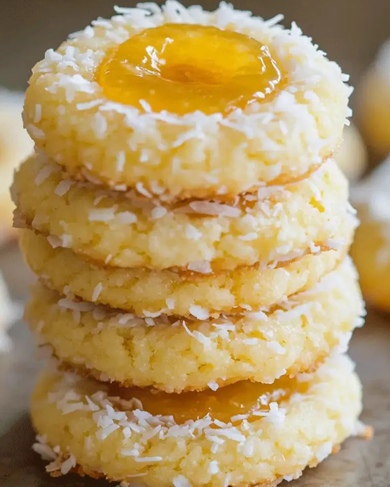 Easy Coconut Thumbprint Cookies with Pineapple Filling