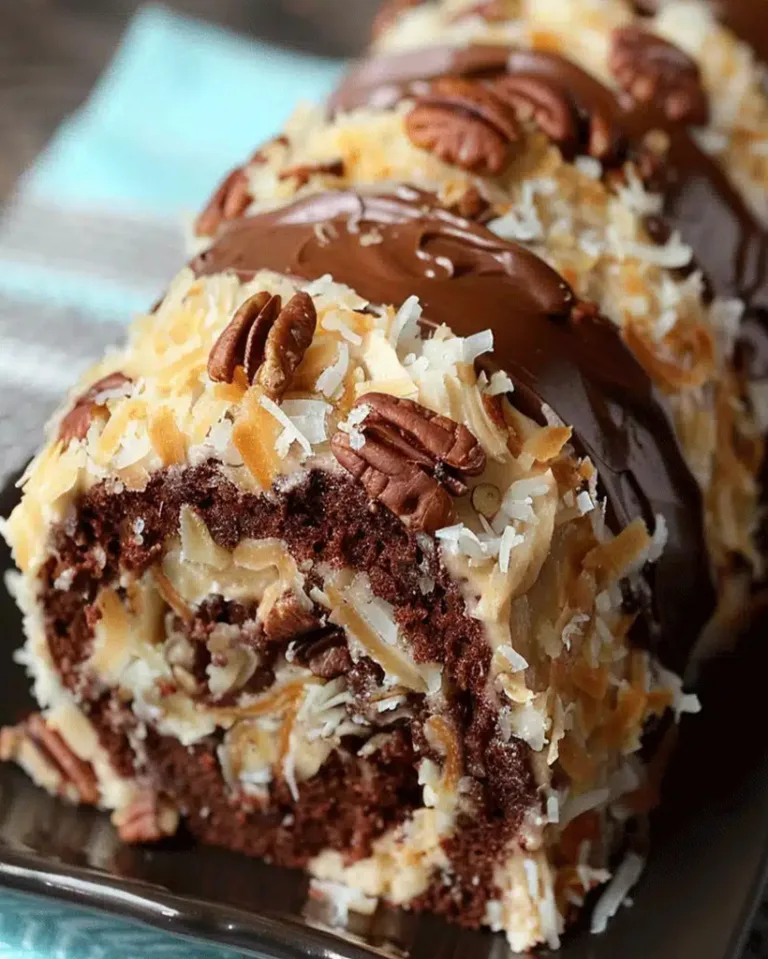 Ultimate German Chocolate Coconut Pecan Roll Cake Delight