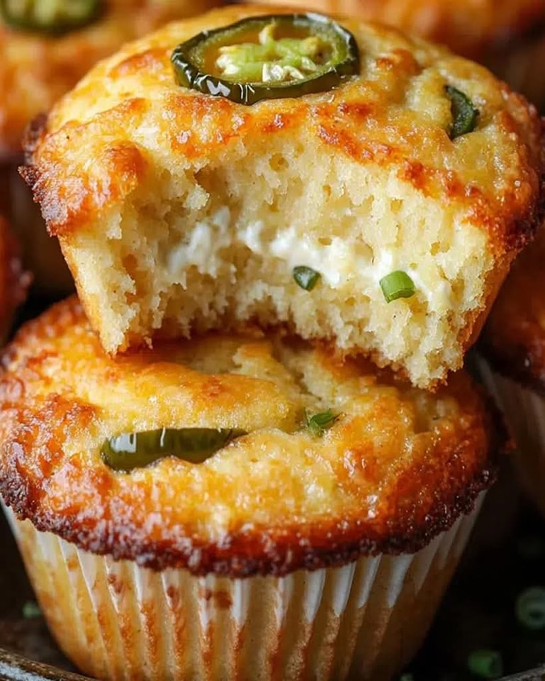 Easy Jalapeño Cornbread Muffins with Cream Cheese Filling