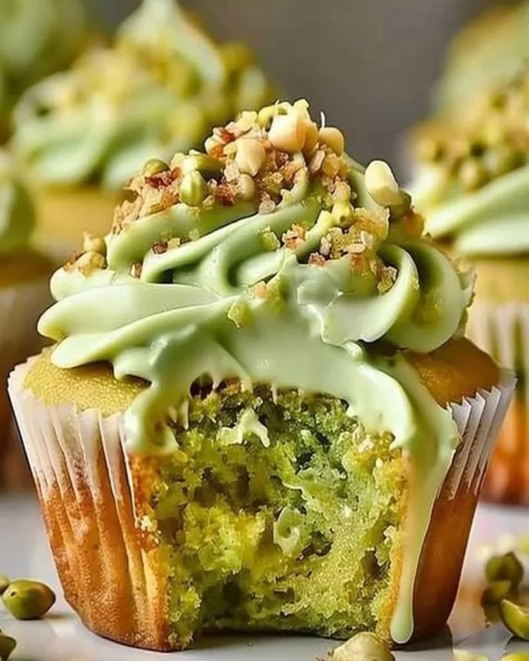 Best Luscious Pistachio Cupcakes with Vanilla Frosting