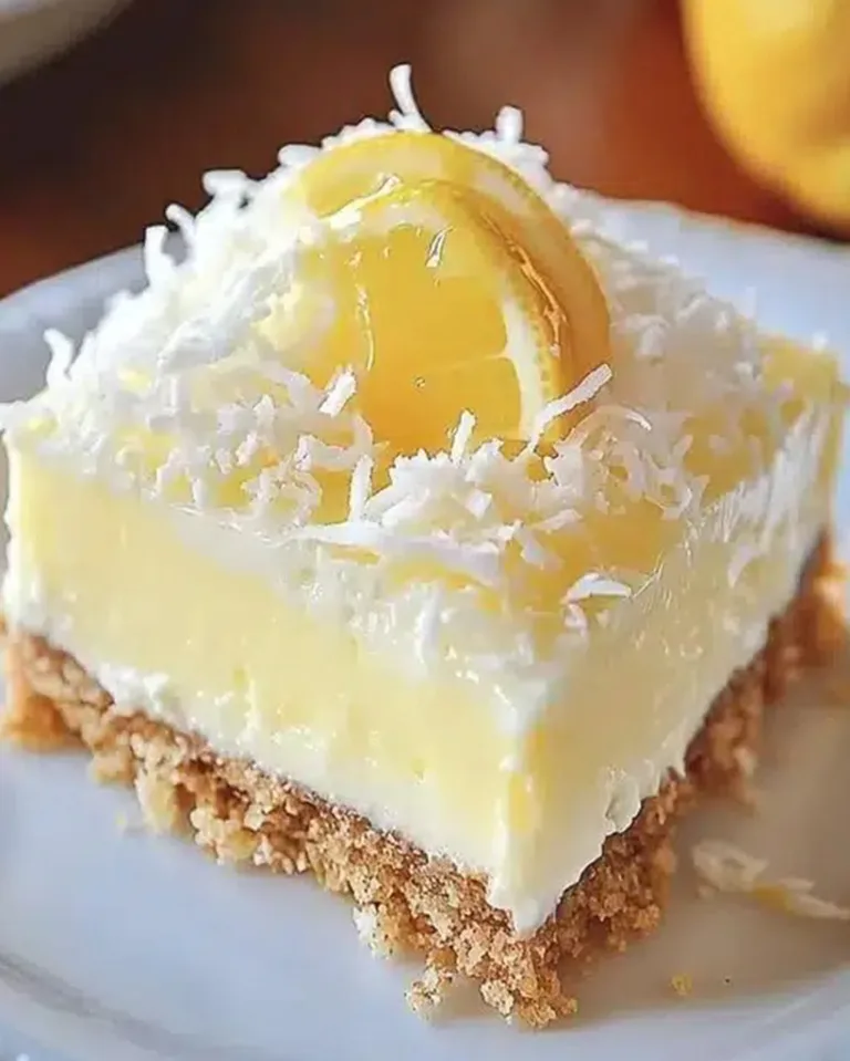 Easy No Bake Lemon Coconut Cheesecake Bars Ready in 30 Minutes