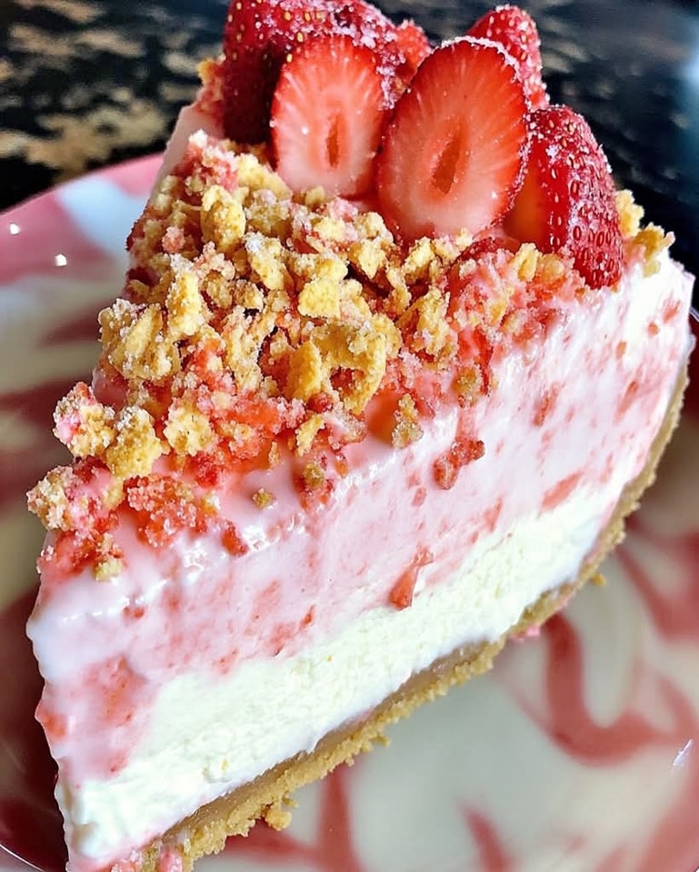 Best Strawberry Crunch Cheesecake – No-Bake Delight