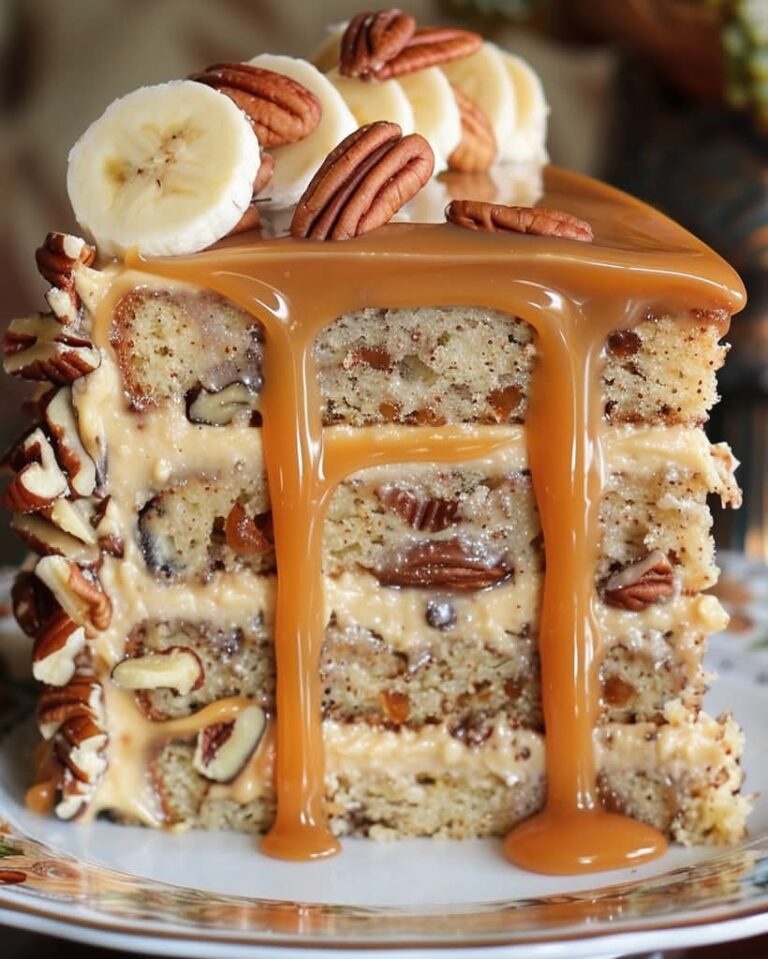 Ultimate Banana Pecan Caramel Layer Cake – Family Favorite