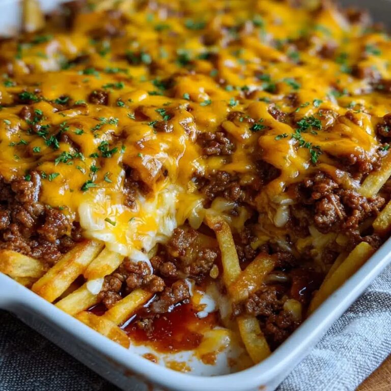 Easy Cheeseburger French Fry Bake Ready in 30 Minutes