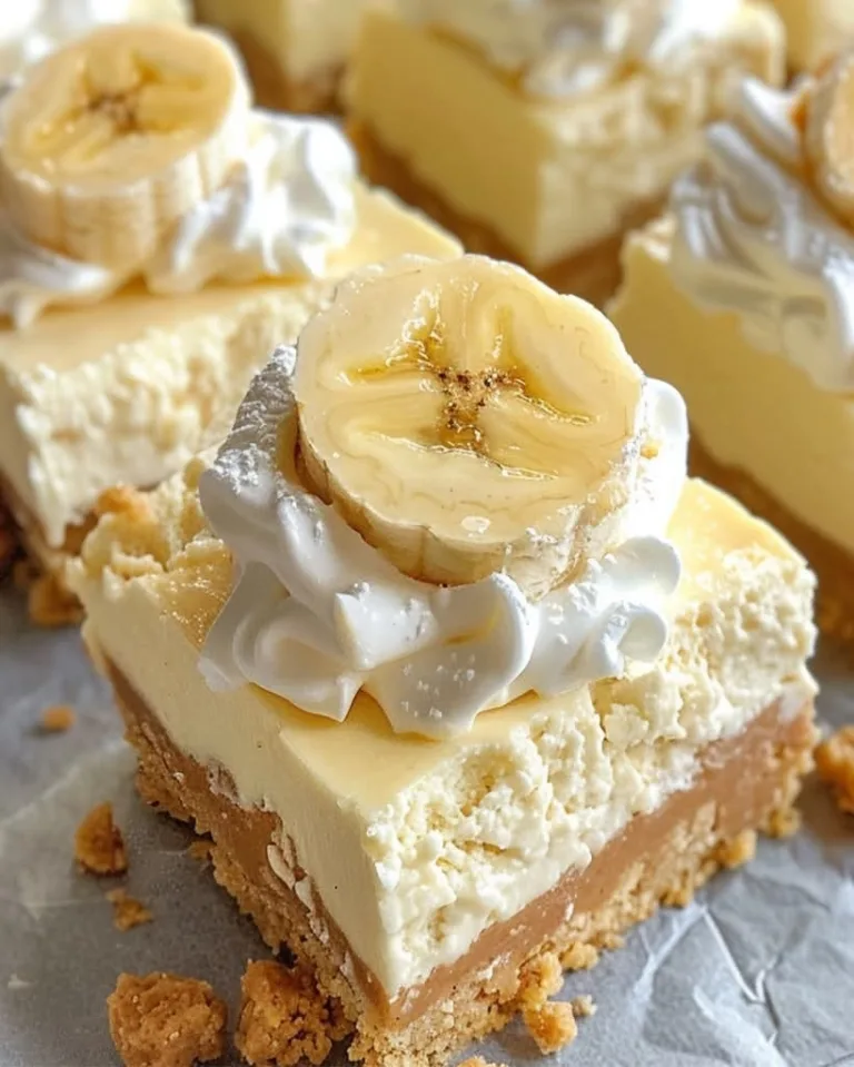 Best Creamy Banana Pudding Cheesecake Bars – Ready in 30 Minutes