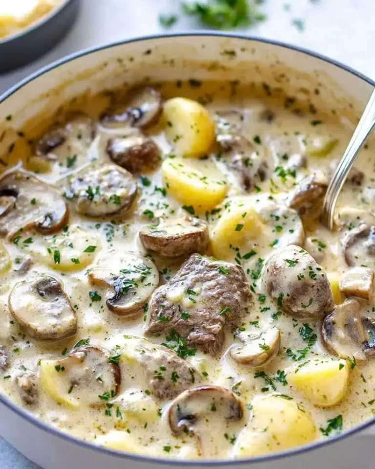 Easy Creamy Garlic Mushroom Beef Recipe Ready in 30 Minutes
