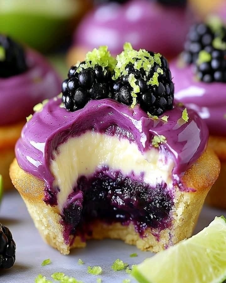 Easy Decadent Blackberry Lime Cheesecake Cupcakes Ready in 30 Minutes