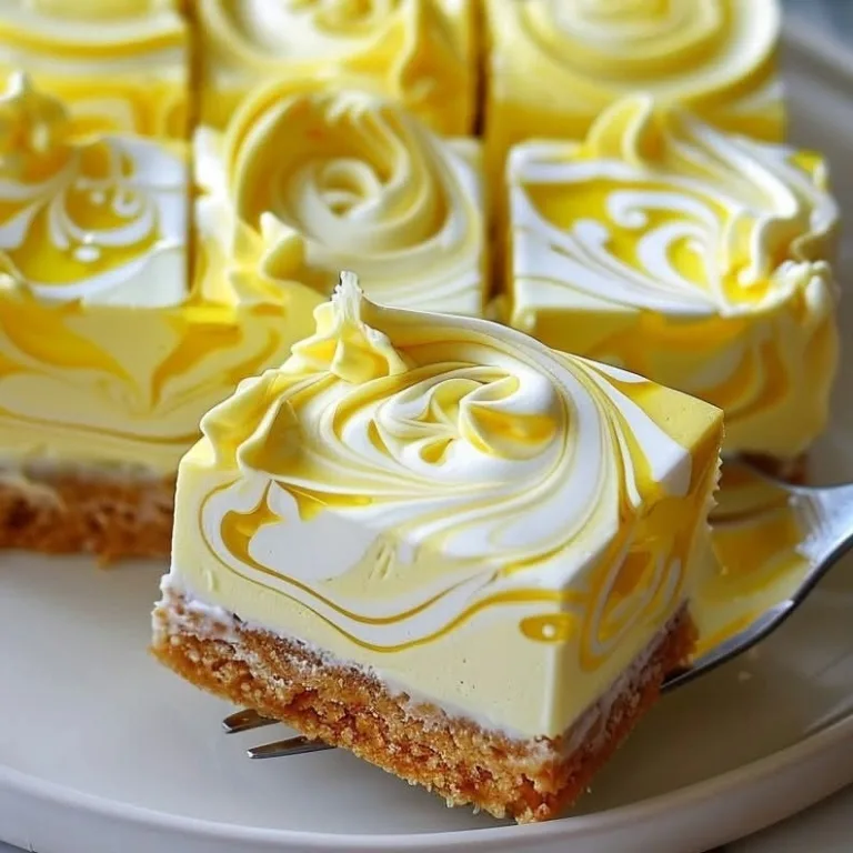 Easy Elegant Lemon Marbled Cheesecake Bars Ready in 30 Minutes