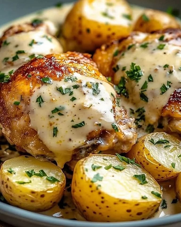 Easy Garlic Parmesan Chicken and Potatoes Ready in 30 Minutes