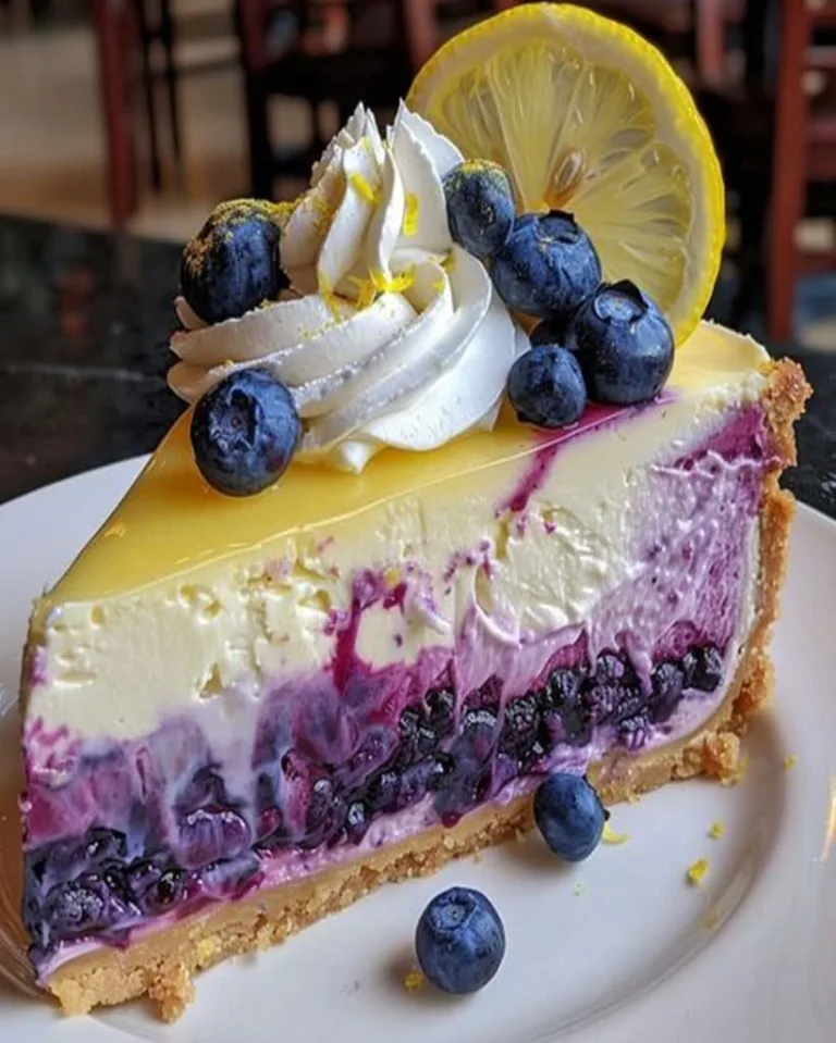 Easy Irresistible Lemon Blueberry Cheesecake – No-Bake Delight
