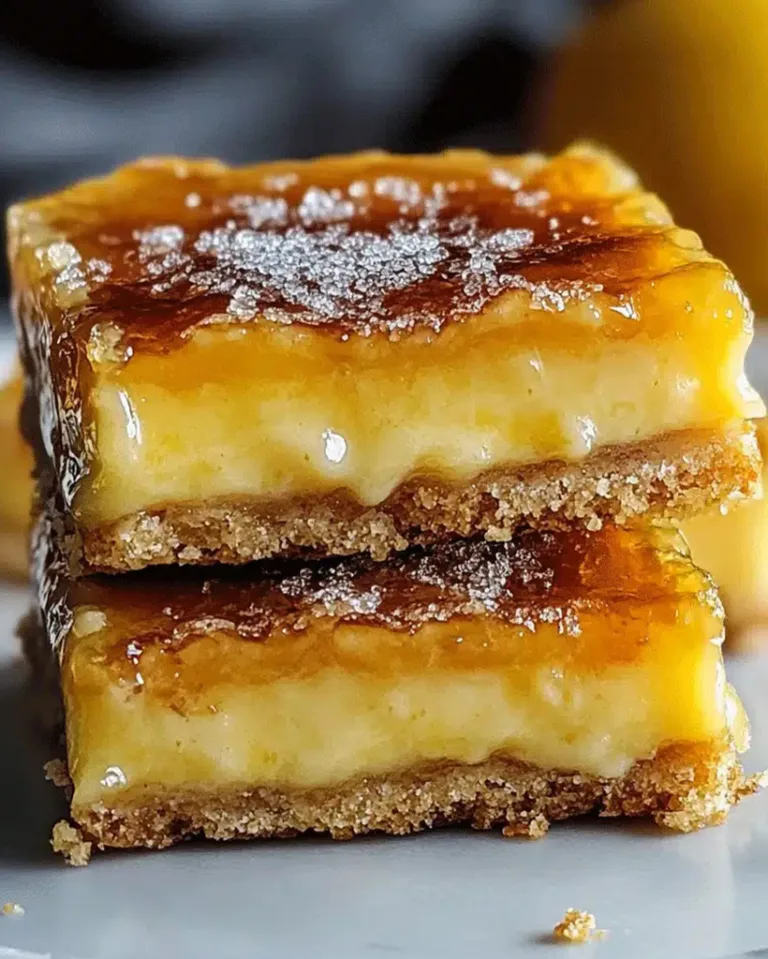 Easy Lemon Cream Brûlée Bars with Crisp Caramel Topping