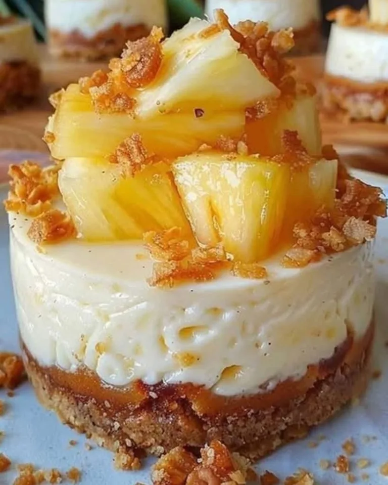 Easy Mini Pineapple Condensed Coconut Milk Cheesecakes