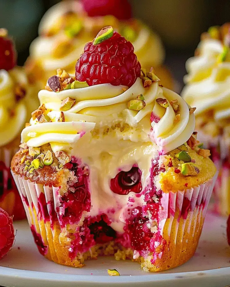 Easy Pistachio Raspberry Cheesecake Cupcakes Ready in 30 Minutes