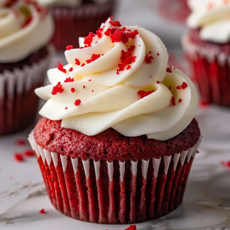 Easy Red Velvet Cupcakes with Creamy Frosting and Jam
