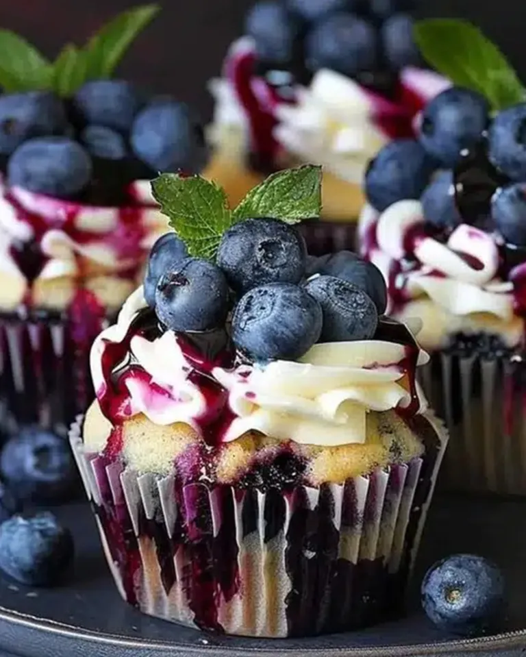 Ultimate White Chocolate Blueberry Cheesecake Cupcakes – No-Bake