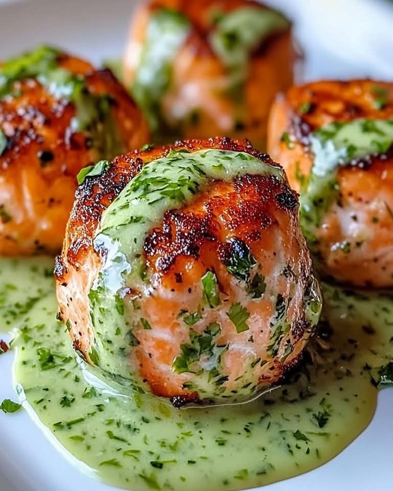 Easy Salmon Balls with Creamy Avocado Sauce Ready in 30 Minutes