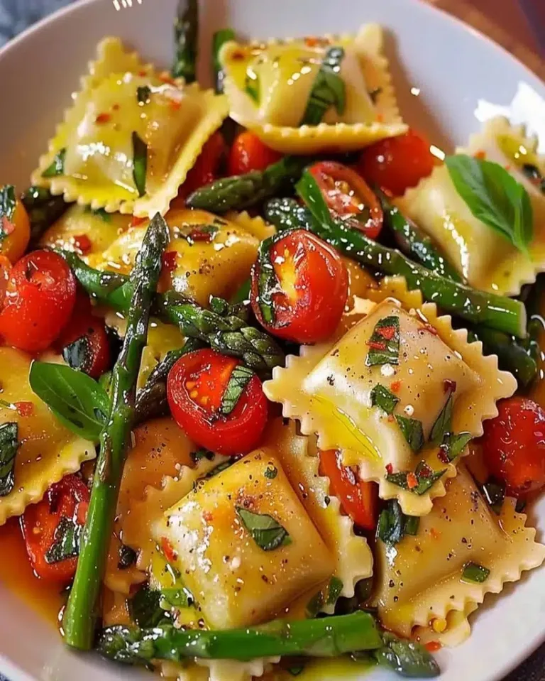 Easy Ravioli with Tomatoes and Asparagus Ready in 30 Minutes