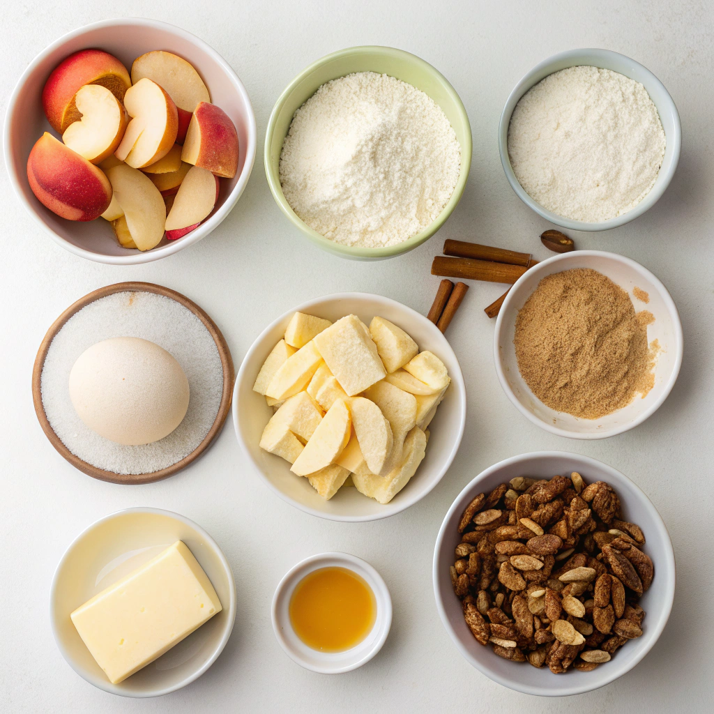 Apple Bread with Cinnamon Pecan Crunch ingredients
