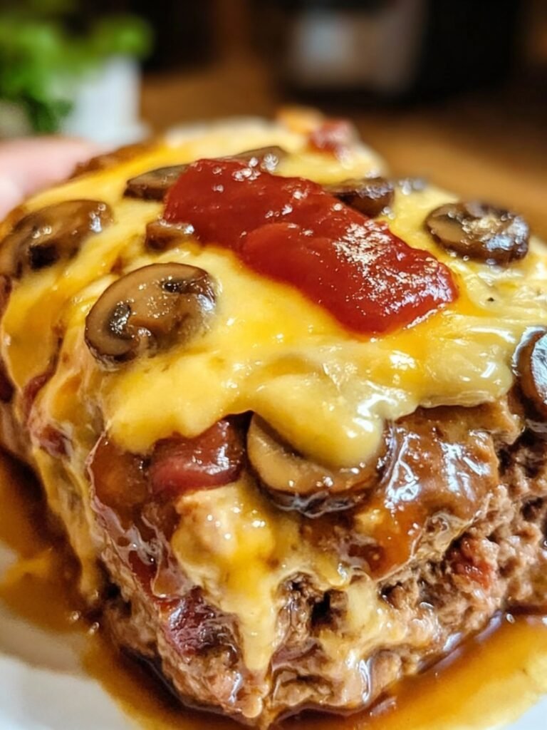 Bacon Mushroom Swiss Cheese Meatloaf Recipe