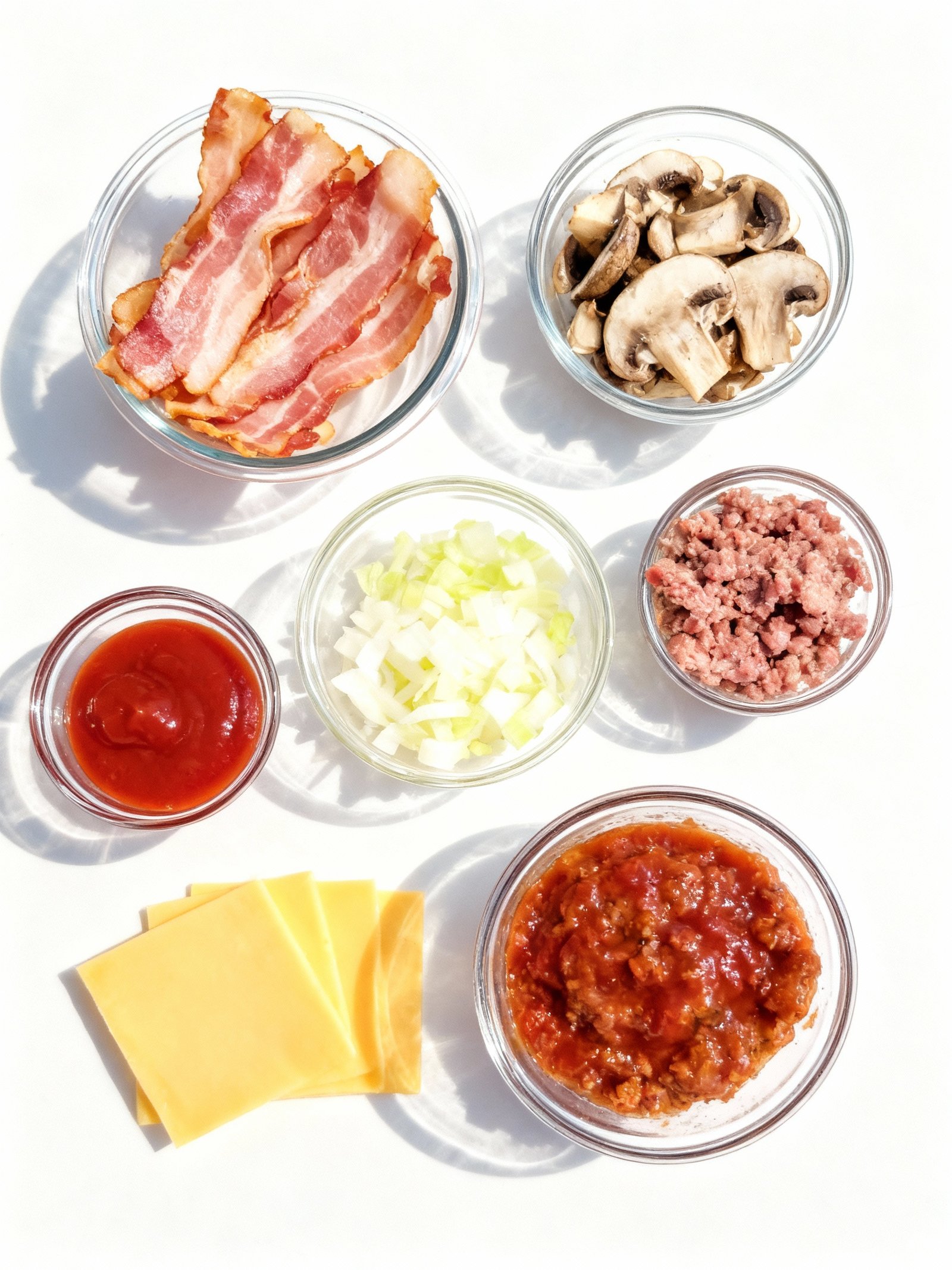 Bacon Mushroom Swiss Cheese Meatloaf ingredients