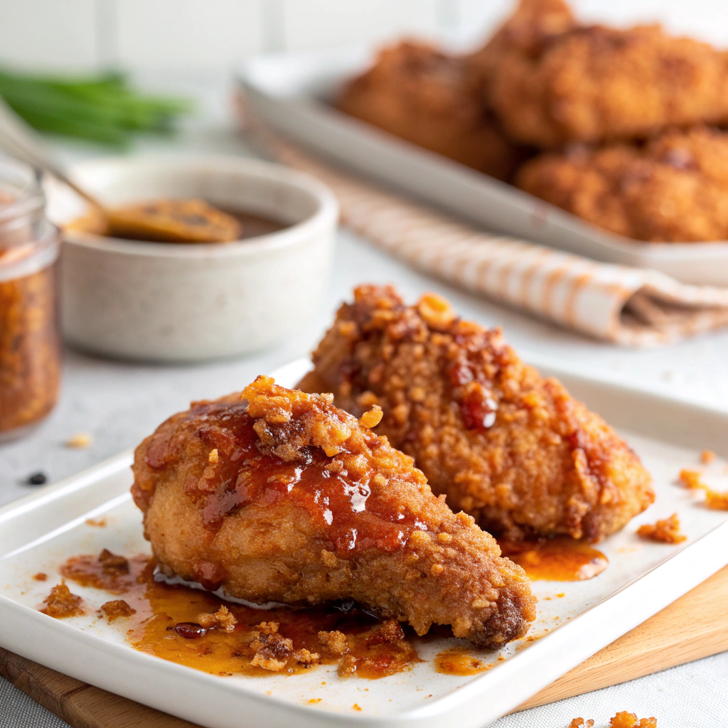 Baked Crunchy Hot Honey Chicken. finished dish