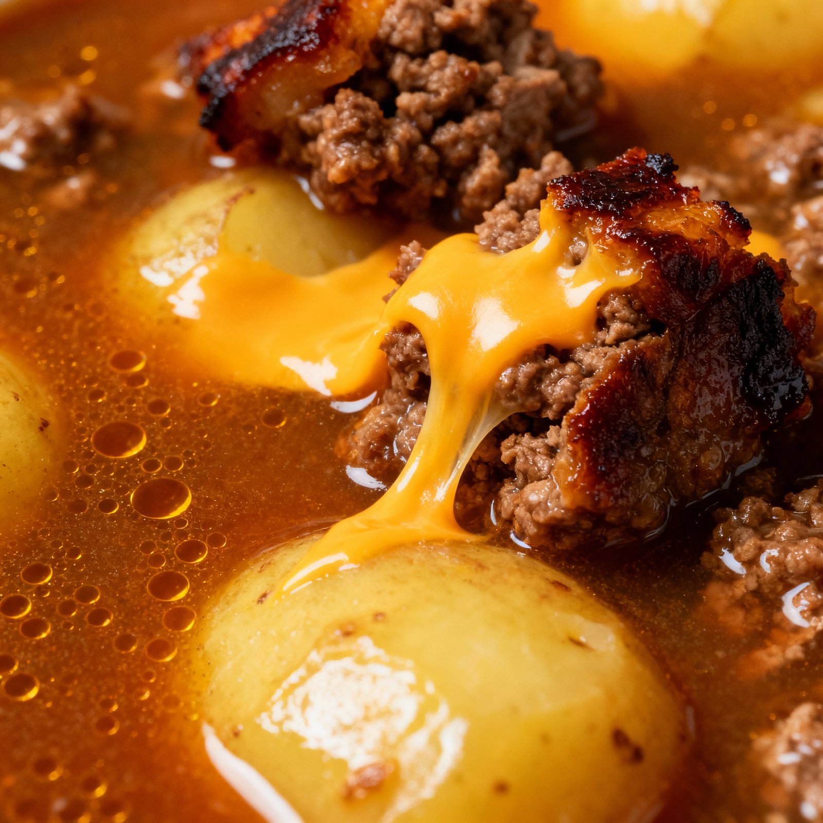 Cheeseburger Soup finished