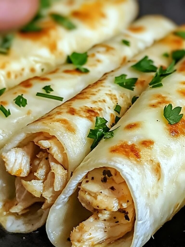Cheesy Garlic Chicken Wraps Recipe