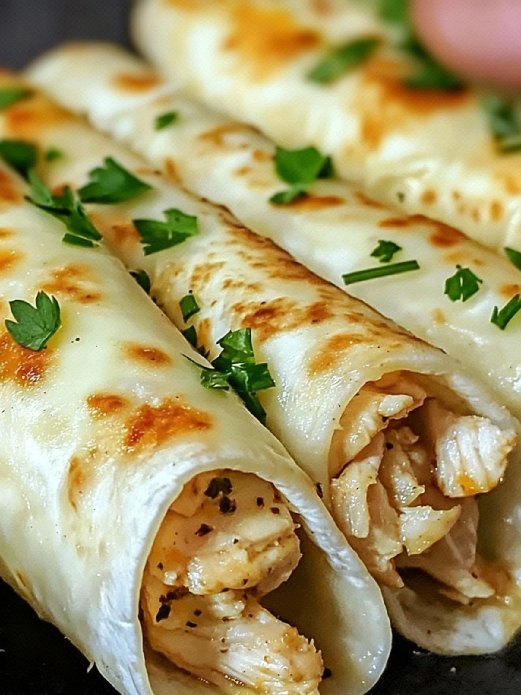 Cheesy Garlic Chicken Wraps finished