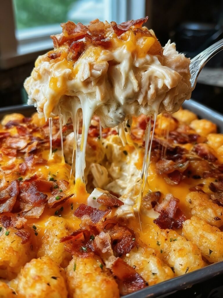 Chicken Bacon Ranch Tater Tot Casserole Recipe