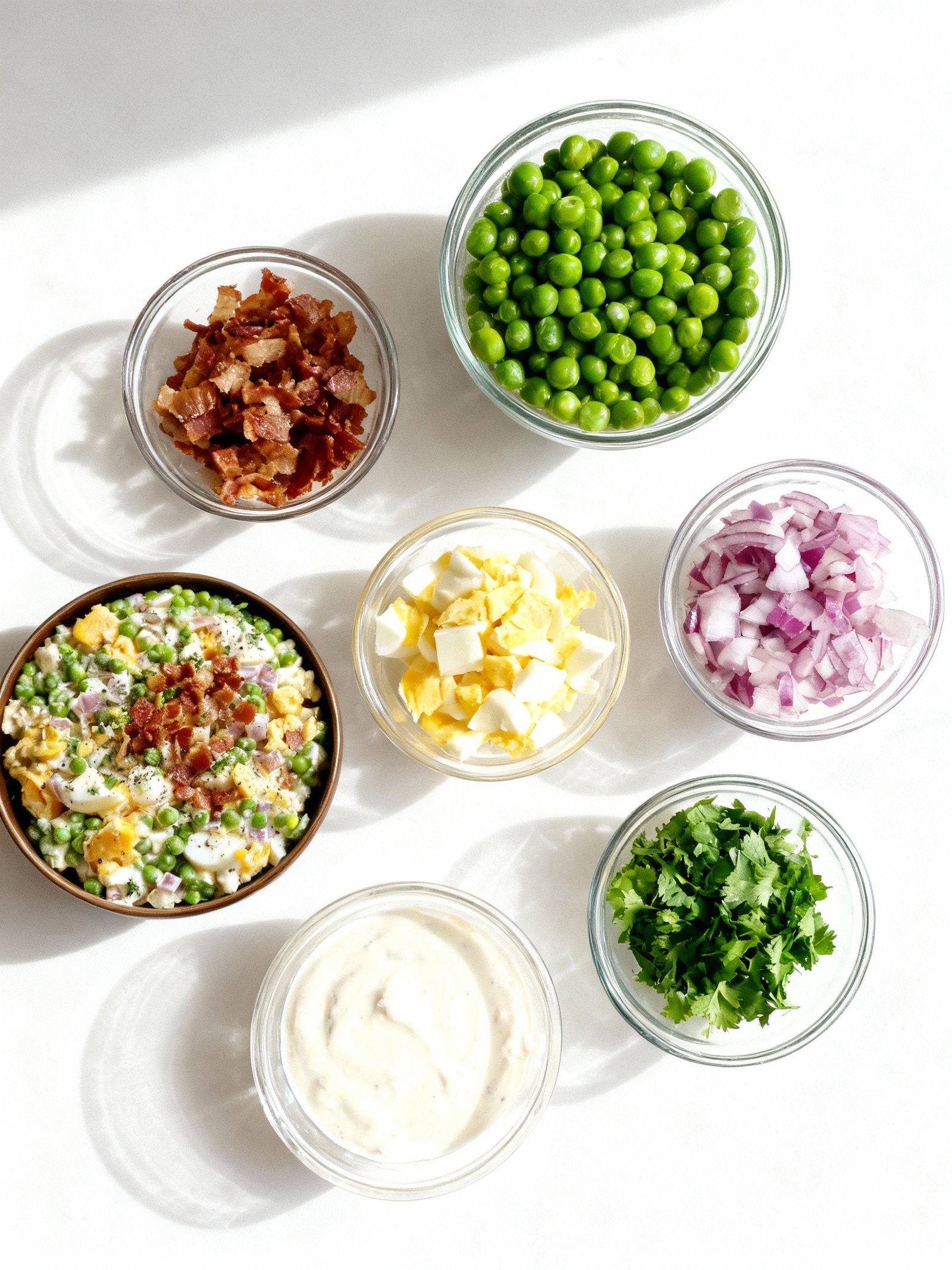 Classic Southern Pea Salad ingredients