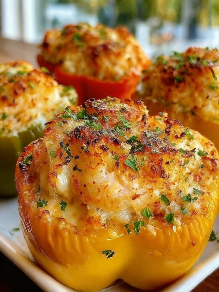 Crab and Shrimp Stuffed Bell Peppers Recipe