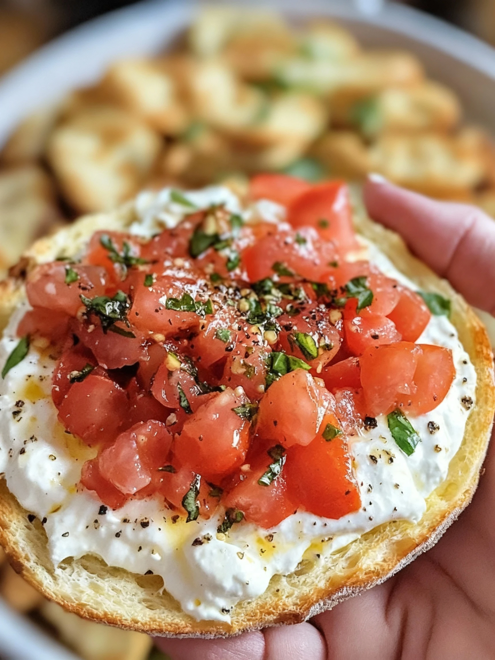 Creamy Bruschetta Dip finished