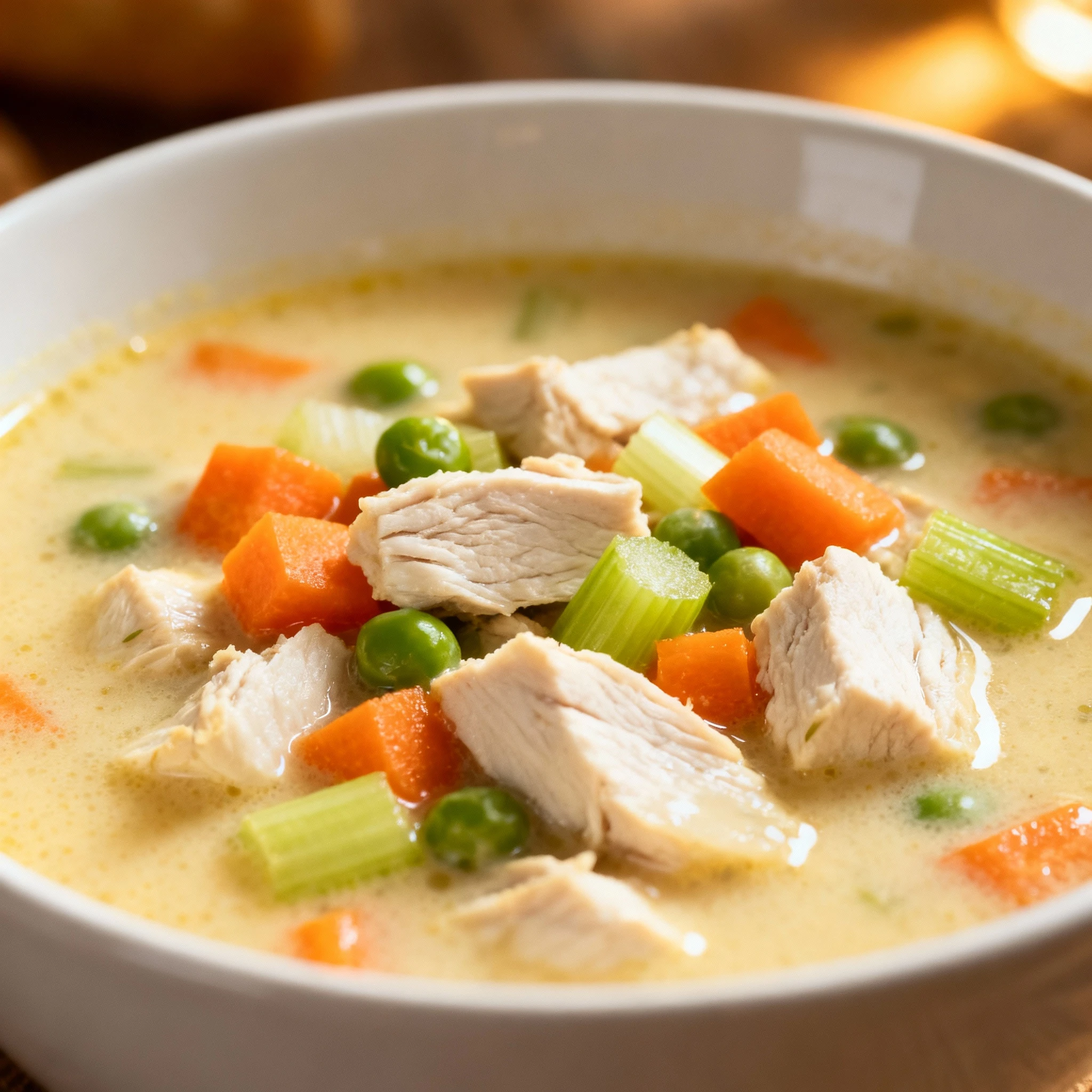 Creamy Chicken Soup with Vegetables | Hearty & Nutritious Fall Recipes finished